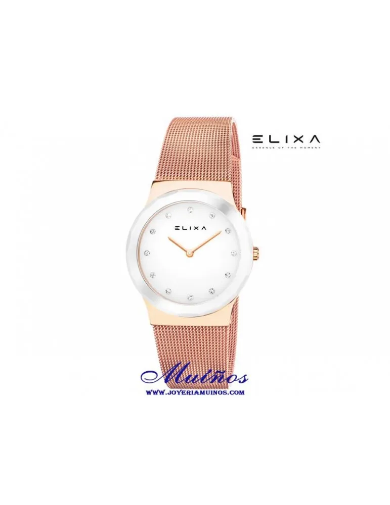 Reloj Elixa Cerámica con brazalete acero milanesa