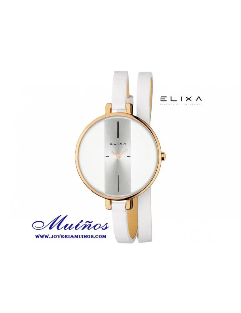 Reloj Elixa Finesse mujer con correa piel de dos vueltas de muñeca varios colores