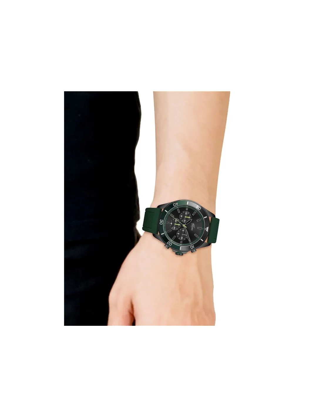 Reloj Lacoste Tiebreaker Cronógrafo IP 44mm Negro Verde