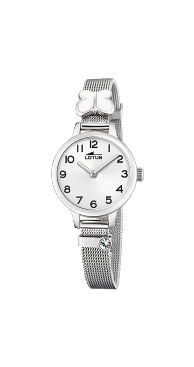 Reloj Lotus Cadete Acero Mariposa Esmalte Blanco 18660/1