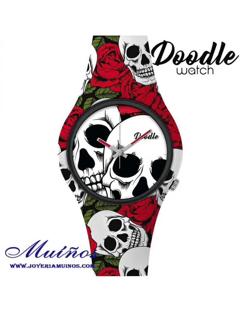 Reloj Tatuaje Calavera y Rosa