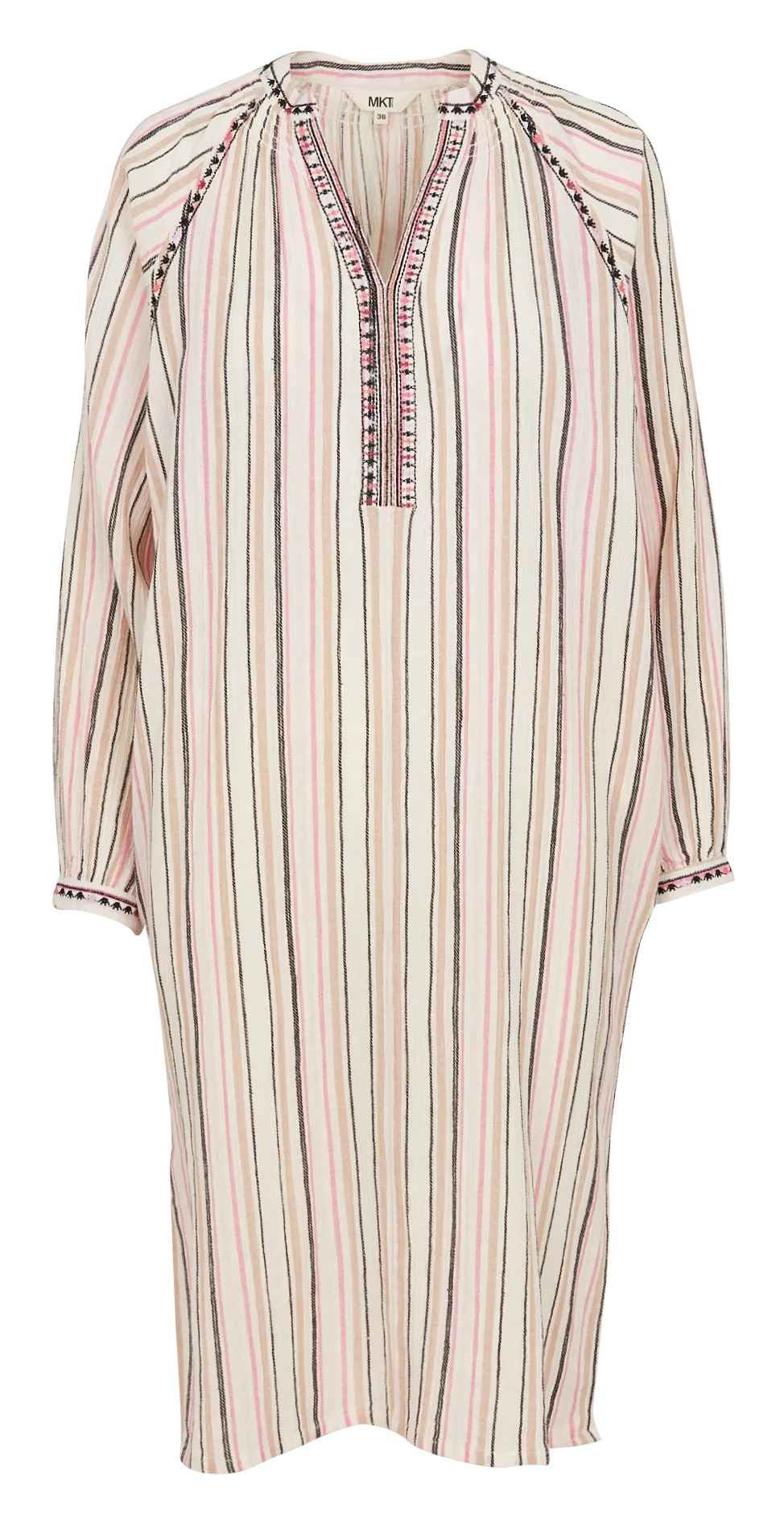 ROSABELLA  VESTIDO MIDI DE ALGODóN CON CUELLO DE PICO EN BLANCO