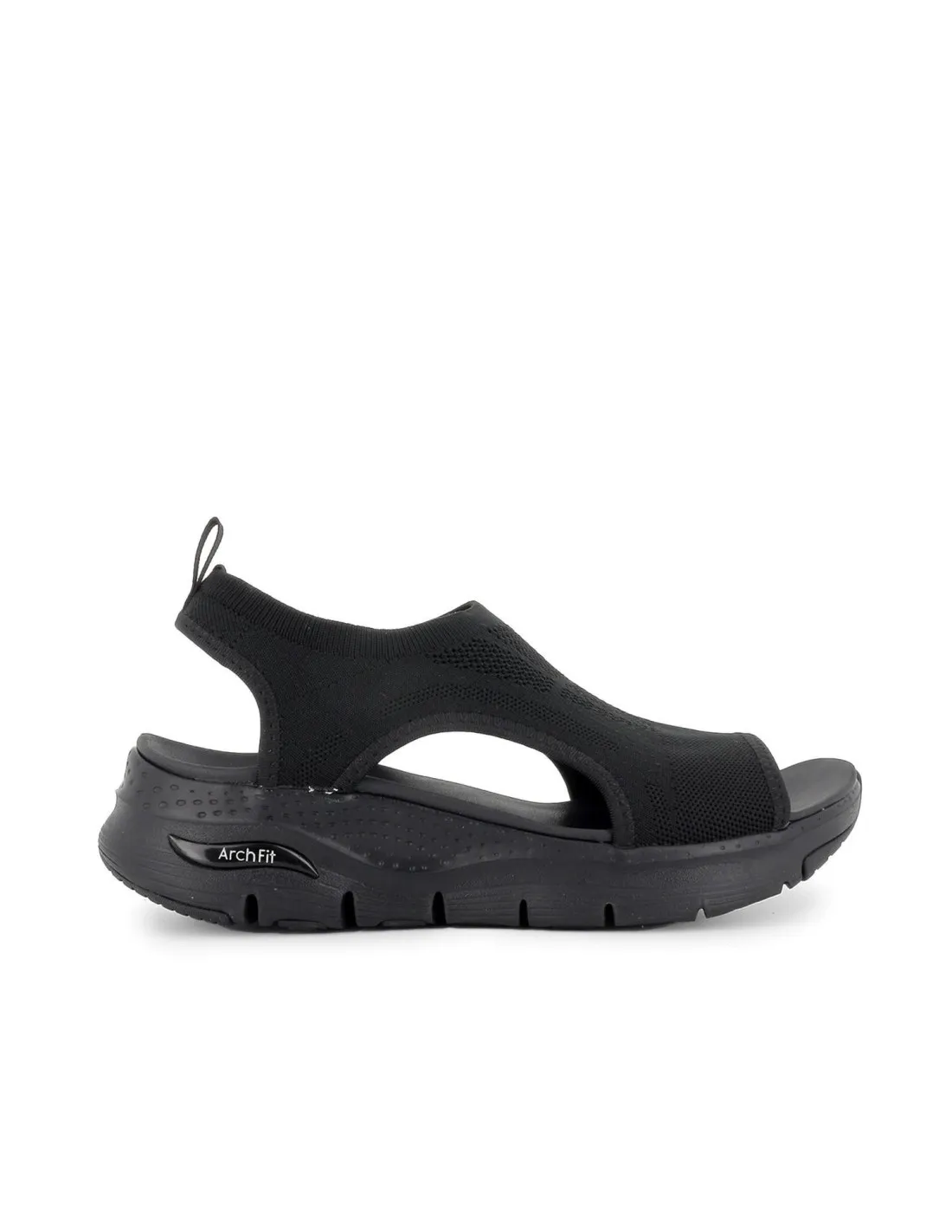Sandalia deportiva casual vegana y cómoda negra Skechers