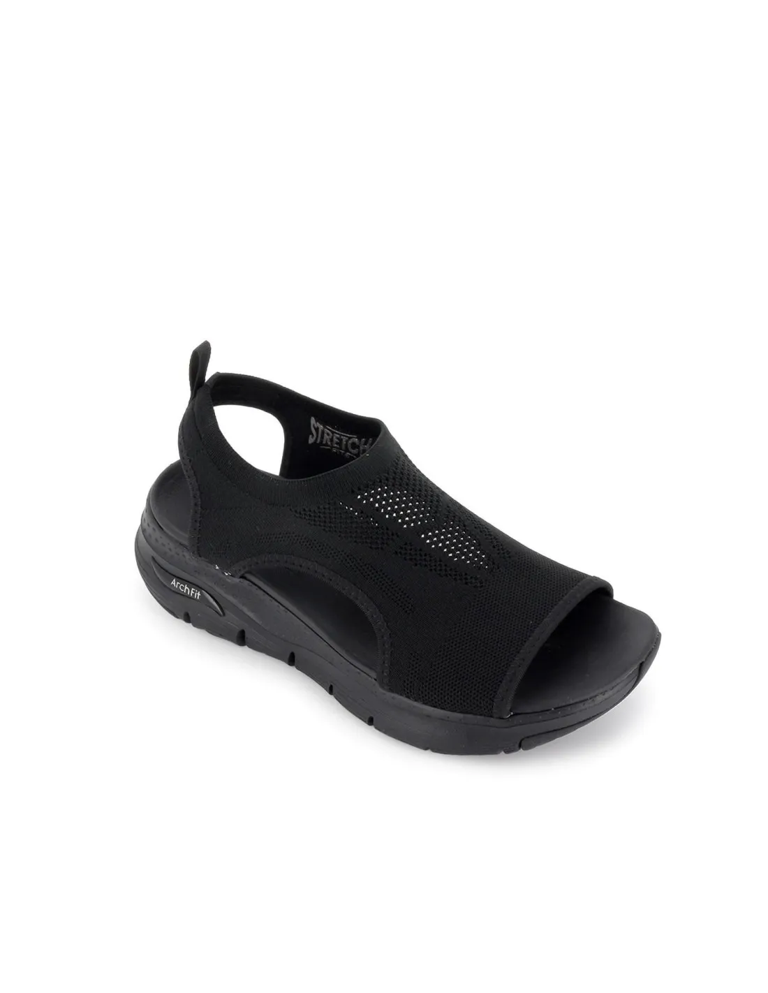 Sandalia deportiva casual vegana y cómoda negra Skechers