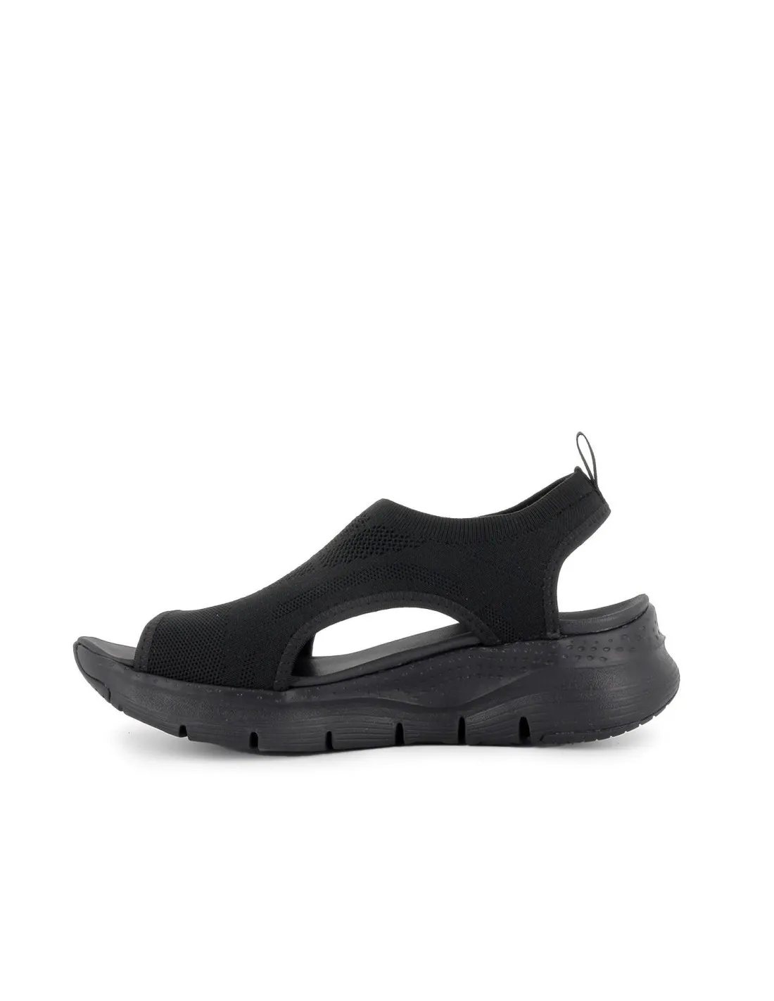 Sandalia deportiva casual vegana y cómoda negra Skechers