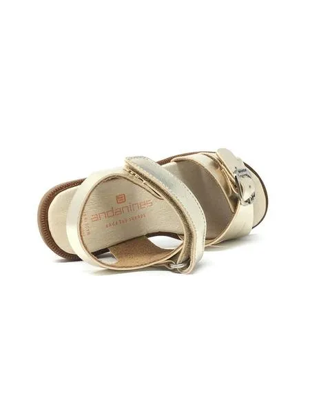sandalia metal oro