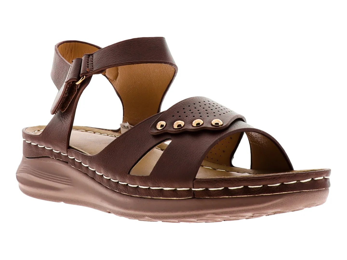 Sandalias Comfort Fit 19638 Café Para Mujer
