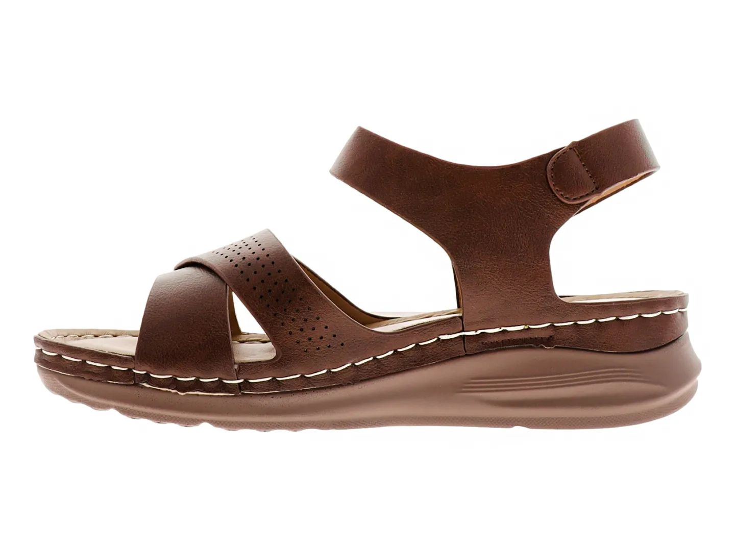 Sandalias Comfort Fit 19638 Café Para Mujer