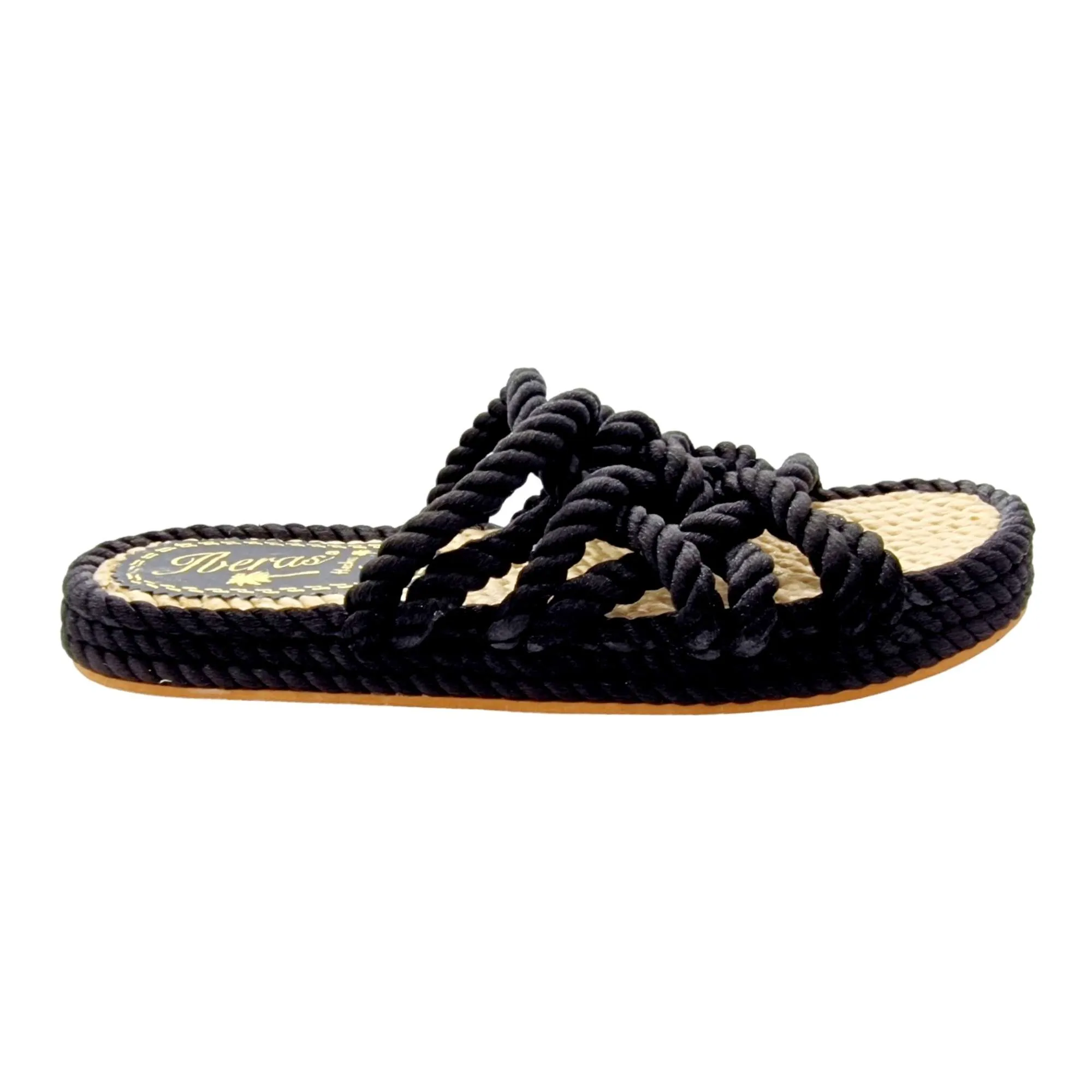 SANDALIAS MUJER PALA CUERDAS MULTITIRAS NEGRO