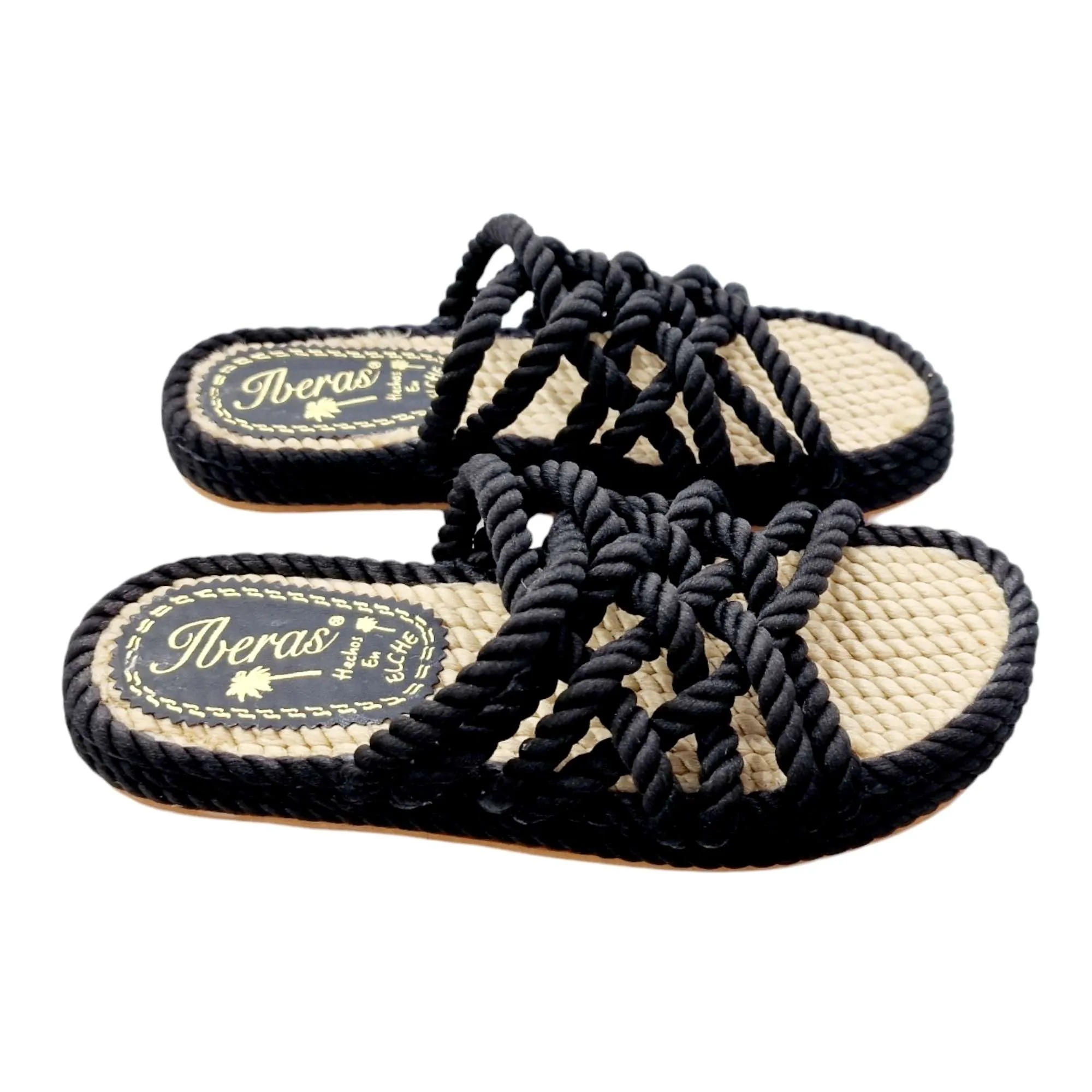 SANDALIAS MUJER PALA CUERDAS MULTITIRAS NEGRO