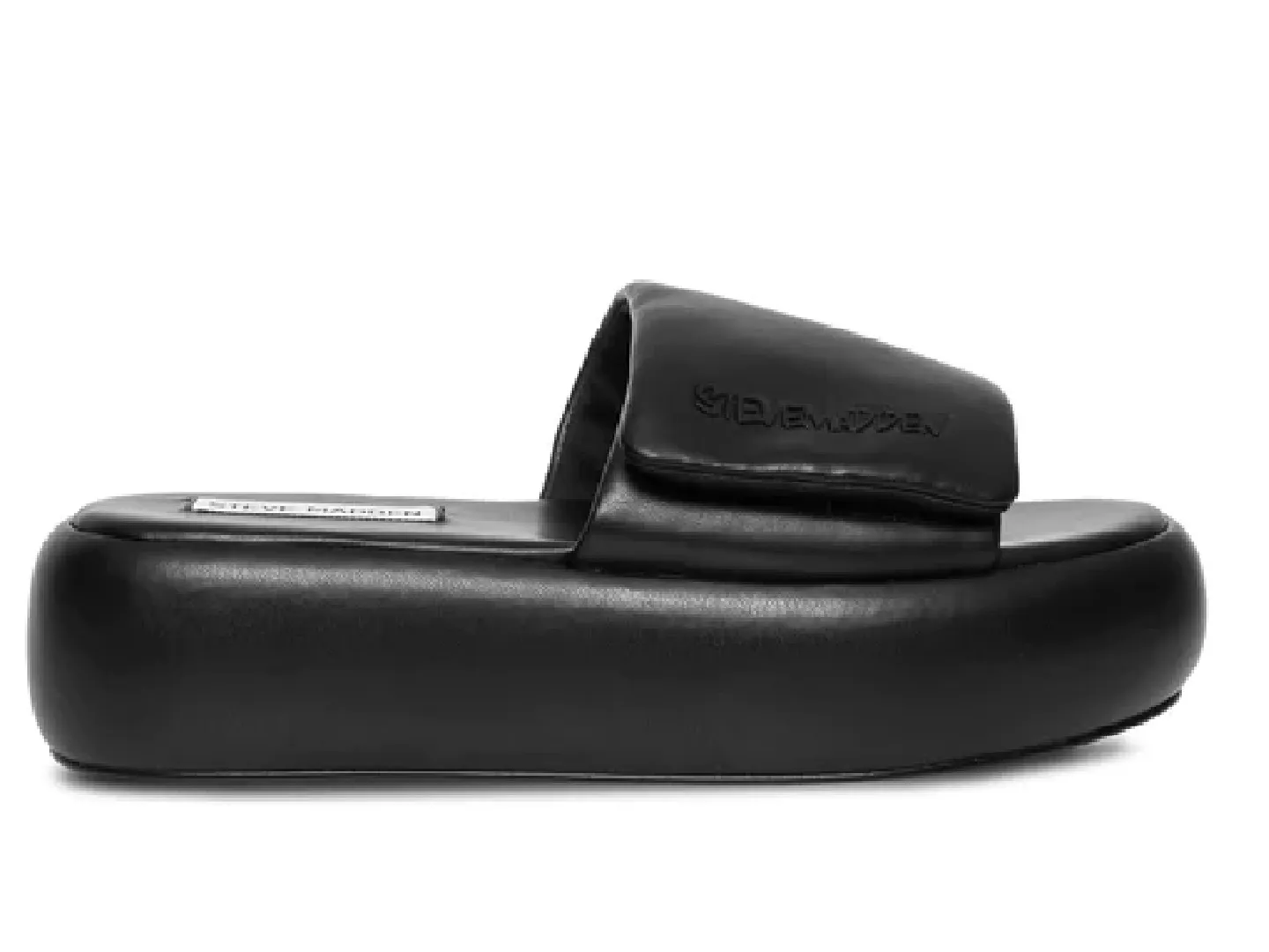 Sandalias Steve Madden Swoosh Negro Para Mujer