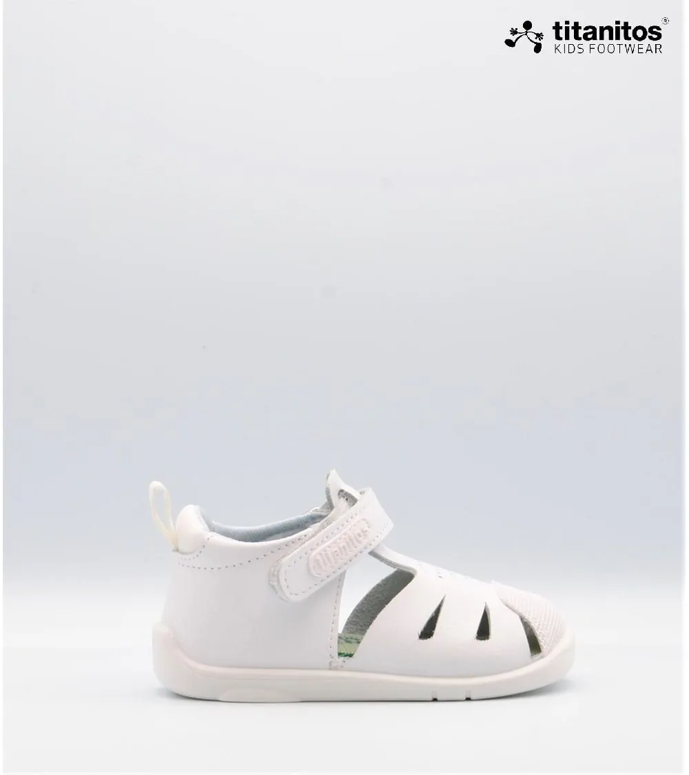 SANDALIAS TITANITOS BEBÉ LATE PIEL BLANCO