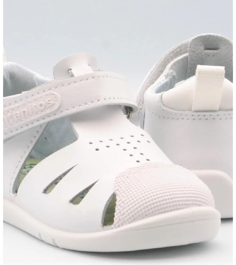 SANDALIAS TITANITOS BEBÉ LATE PIEL BLANCO