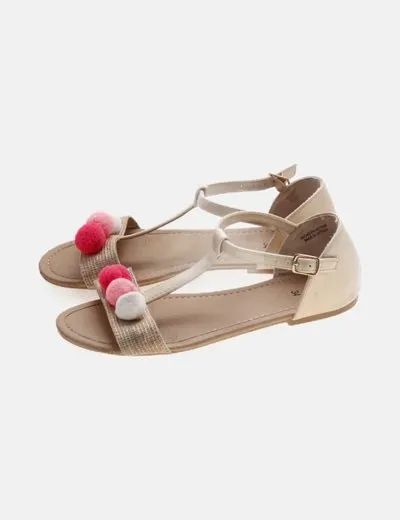 Sfera Sandalia beige pompón