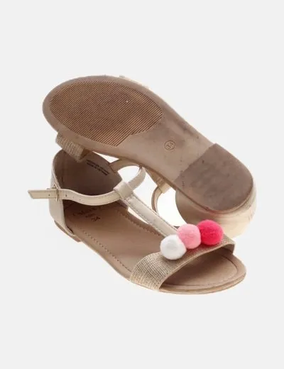 Sfera Sandalia beige pompón