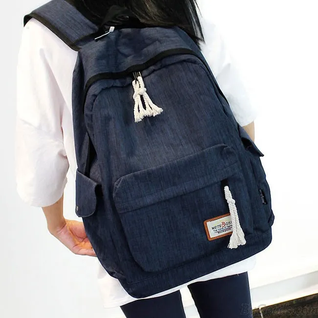 Simple Girl's Waterproof Oxford Cloth Leisure Large School Backpack Travel Backpack 