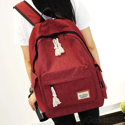 Simple Girl's Waterproof Oxford Cloth Leisure Large School Backpack Travel Backpack 
