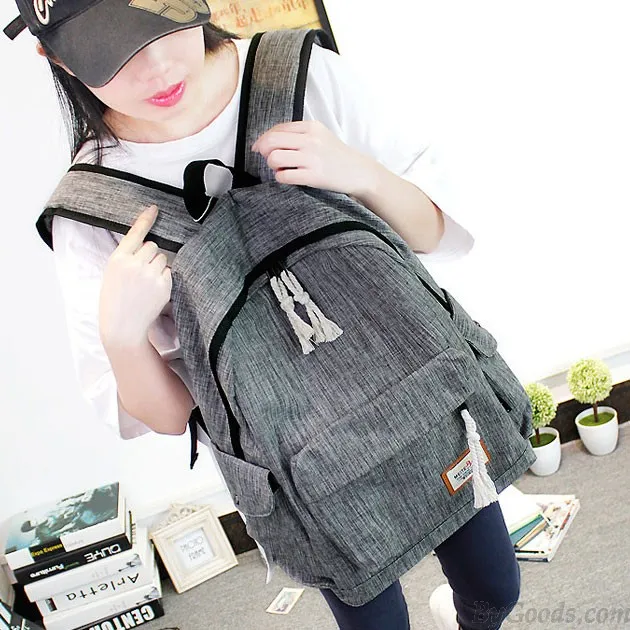 Simple Girl's Waterproof Oxford Cloth Leisure Large School Backpack Travel Backpack 