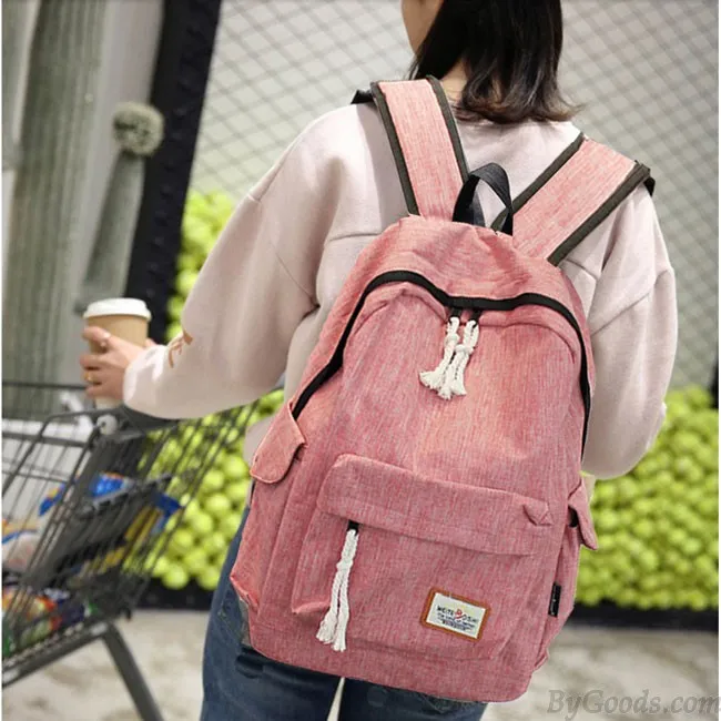 Simple Girl's Waterproof Oxford Cloth Leisure Large School Backpack Travel Backpack 
