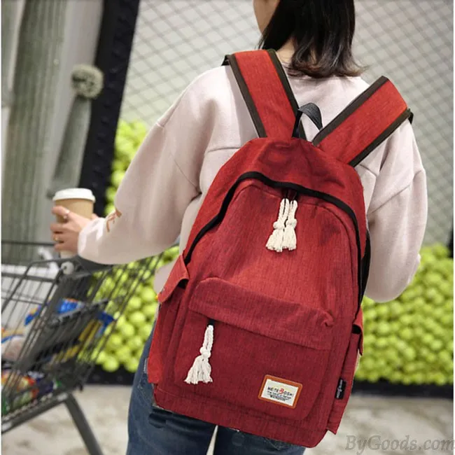 Simple Girl's Waterproof Oxford Cloth Leisure Large School Backpack Travel Backpack 