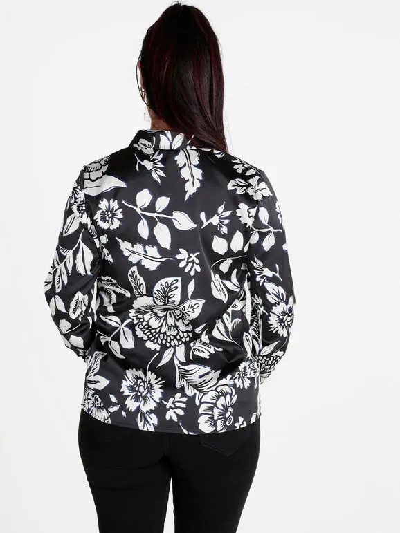 Solada Camisa de mujer efecto satinado con estampado floral