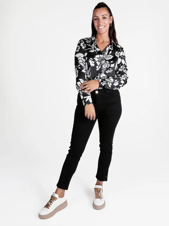 Solada Camisa de mujer efecto satinado con estampado floral