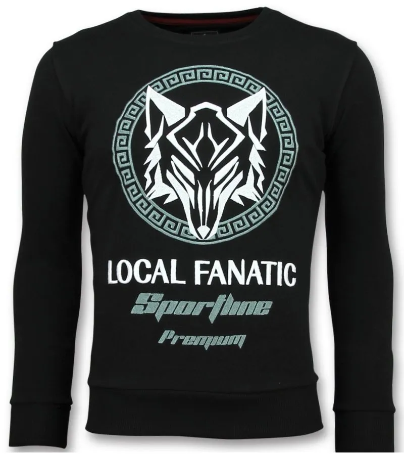 SPORTLINE WOLF RHINESTONES  SUéTER DE LOS HOMBRES  116357Z  NEGRO