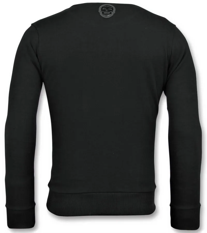 SPORTLINE WOLF RHINESTONES  SUéTER DE LOS HOMBRES  116357Z  NEGRO