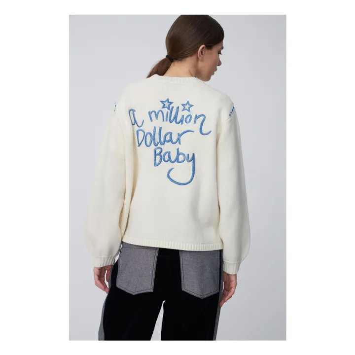 Stella Nova Jersey de lana bordado | Crudo