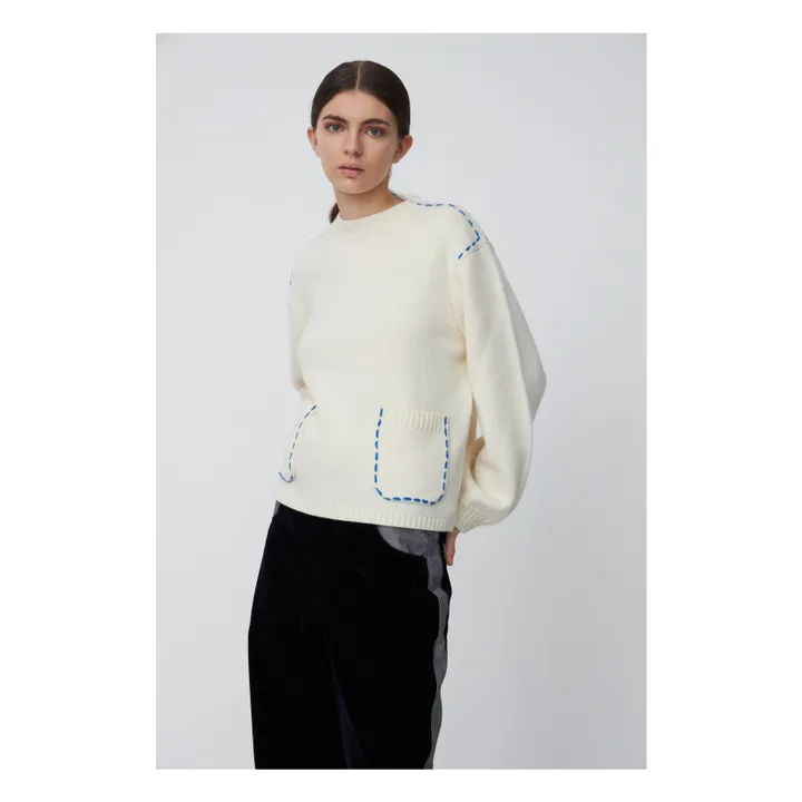 Stella Nova Jersey de lana bordado | Crudo