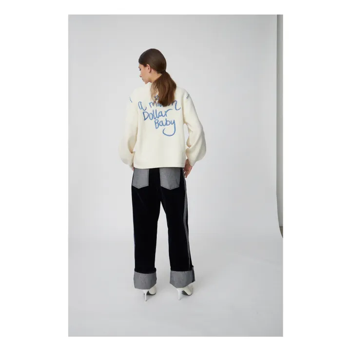 Stella Nova Jersey de lana bordado | Crudo