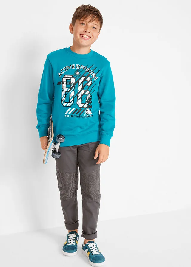 Sudadera (2 unidades) Negro/turquesa oscuro con estampado gráfico