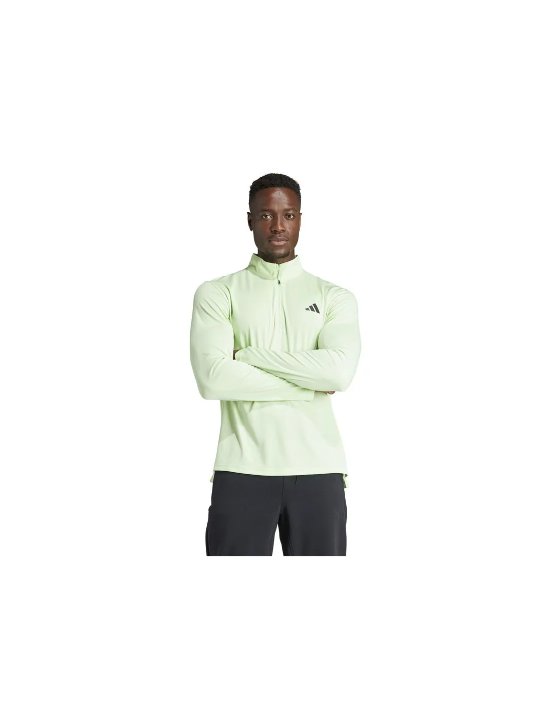 SUDADERA DE FITNESS ADIDAS ESSENTIALS TRES 1I4 ZIP HOMBRE VERDE
