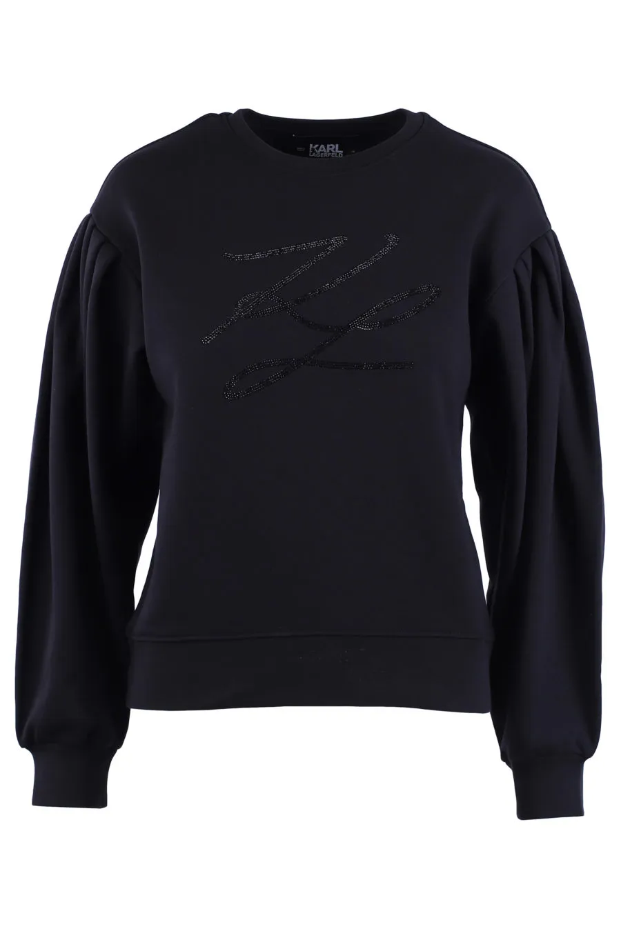 Sudadera negra con logo de cristales