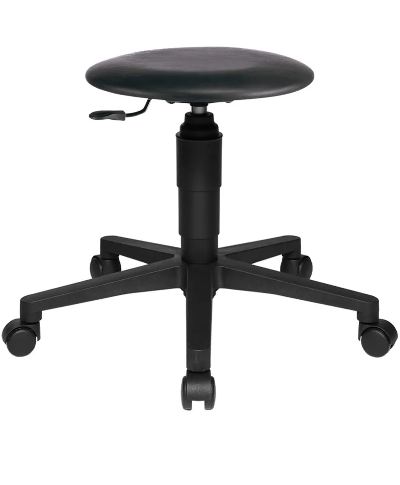 Taburete de trabajo de mostrador TopStar Tec60, con base de plástico, asiento de imitación de piel