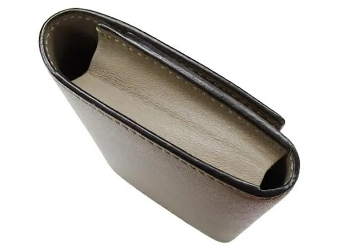 Tarjetero de cuero gris Fendi 