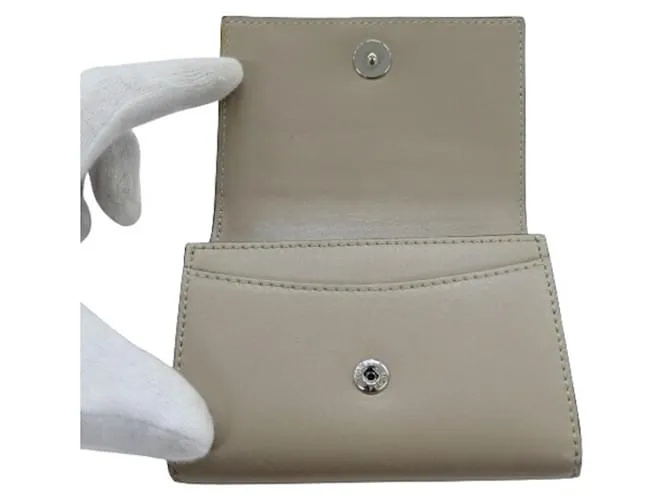 Tarjetero de cuero gris Fendi 