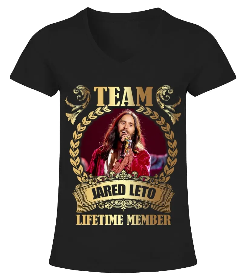 TEAM JARED LETO  LIFETIME MEMBER CAMISETA CUELLO PICO MUJER