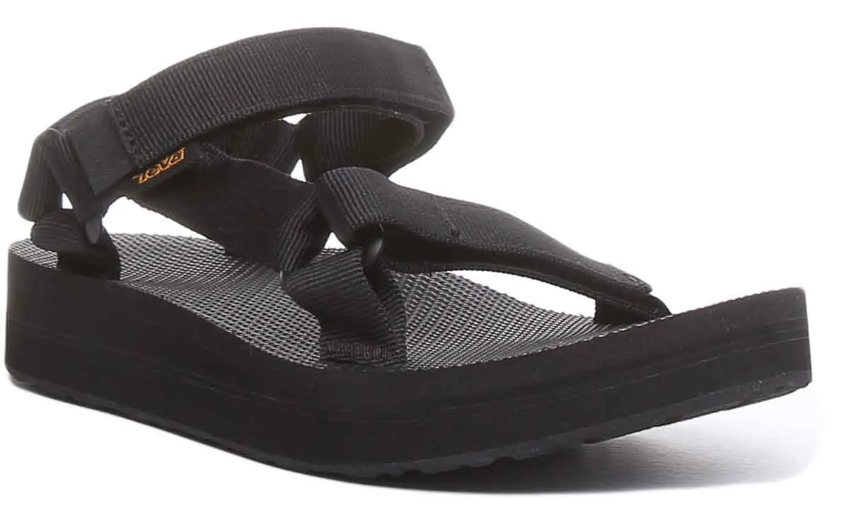 Teva Midform Universal Sandalia con diseño geométrico para mujer en negro