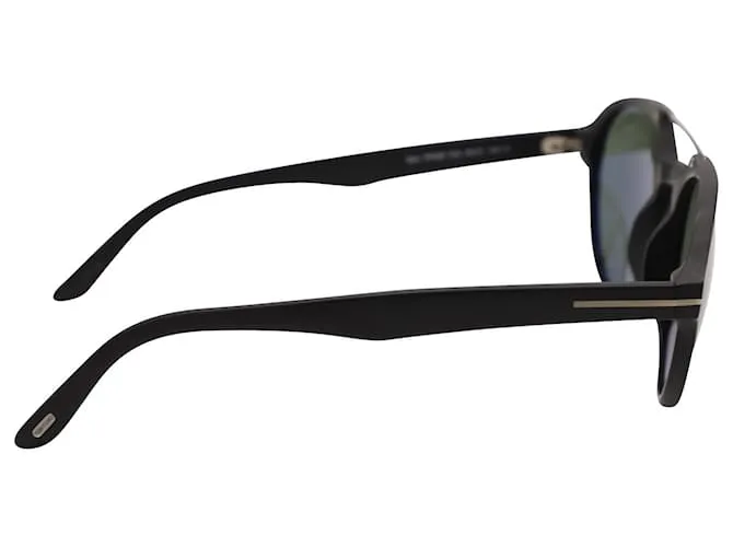 Tom Ford Negro Stan TF696 Gafas de Sol Redondas en Acetato Negro 