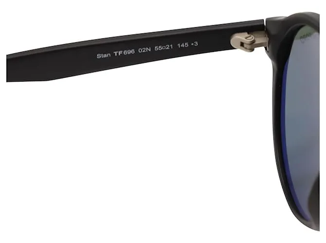 Tom Ford Negro Stan TF696 Gafas de Sol Redondas en Acetato Negro 