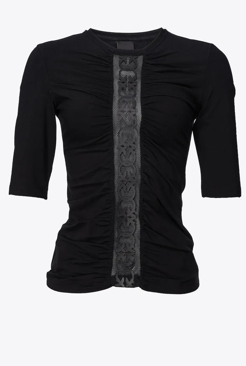TOP CON APLICACIÓN LOVE BIRDS  GRIS