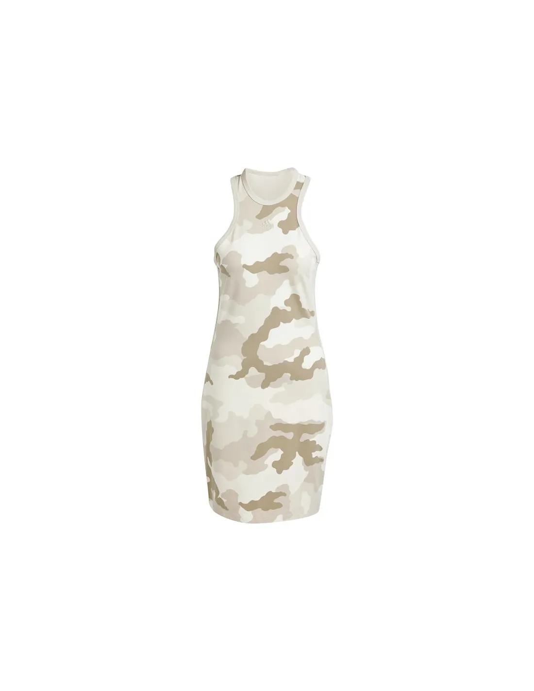 Vestido adidas Essentials 3 Bandas Camo Print Racer Back Tank Mujer Beige
