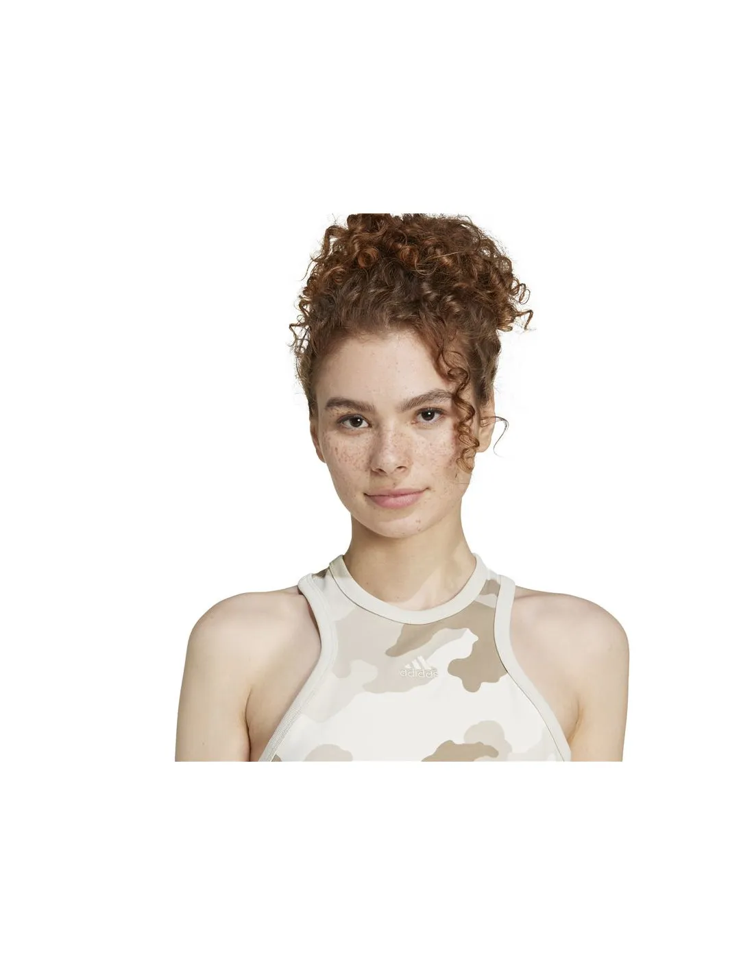 Vestido adidas Essentials 3 Bandas Camo Print Racer Back Tank Mujer Beige