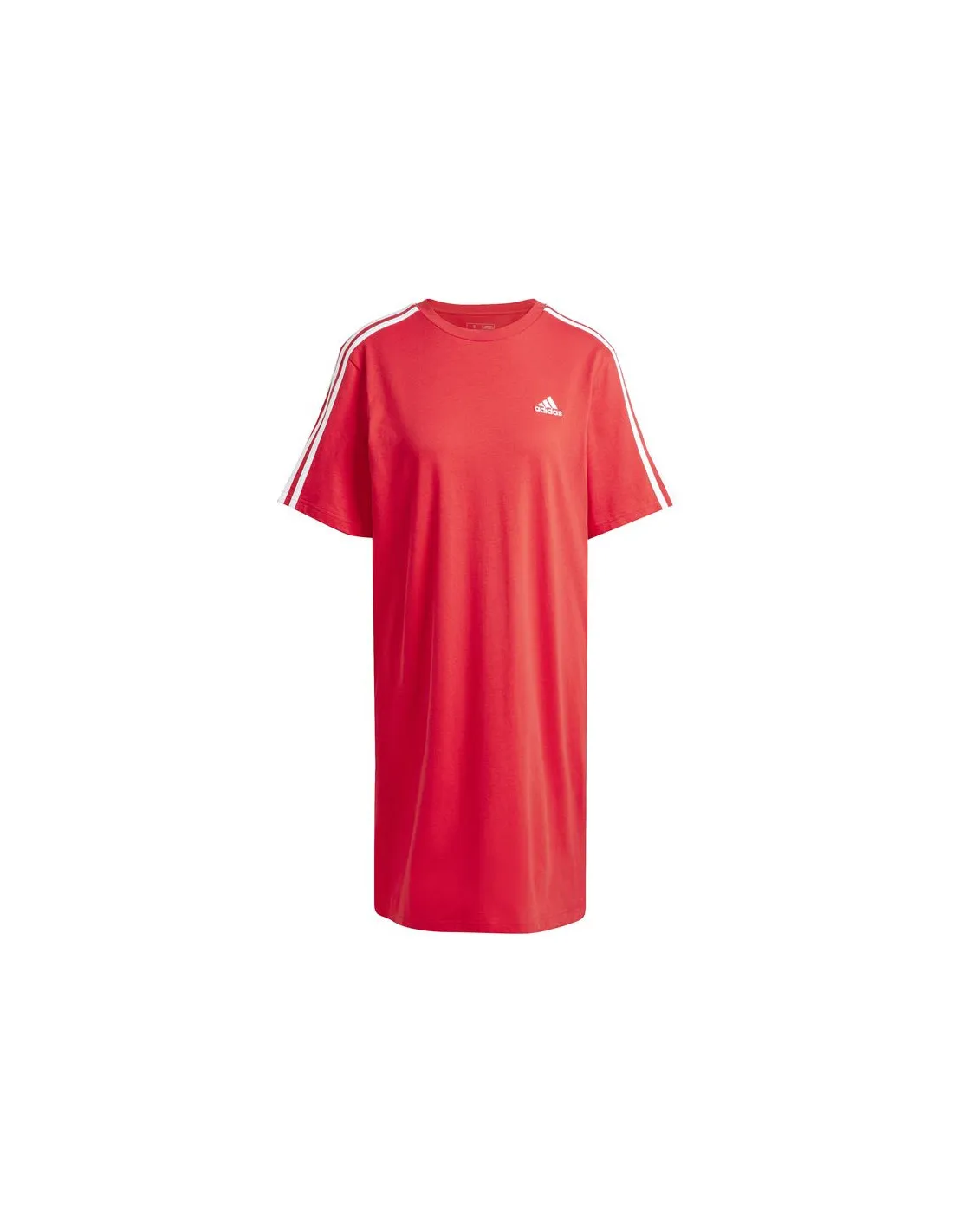Vestido adidas Essentials 3 Bandas Single Boyfriend Mujer Rojo