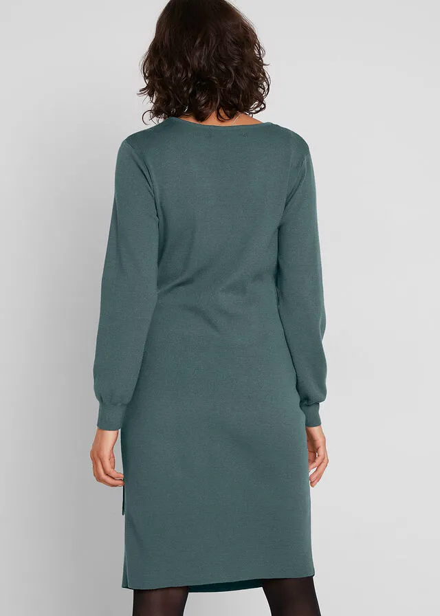 Vestido de punto premamá/de lactancia Verde eucalipto
