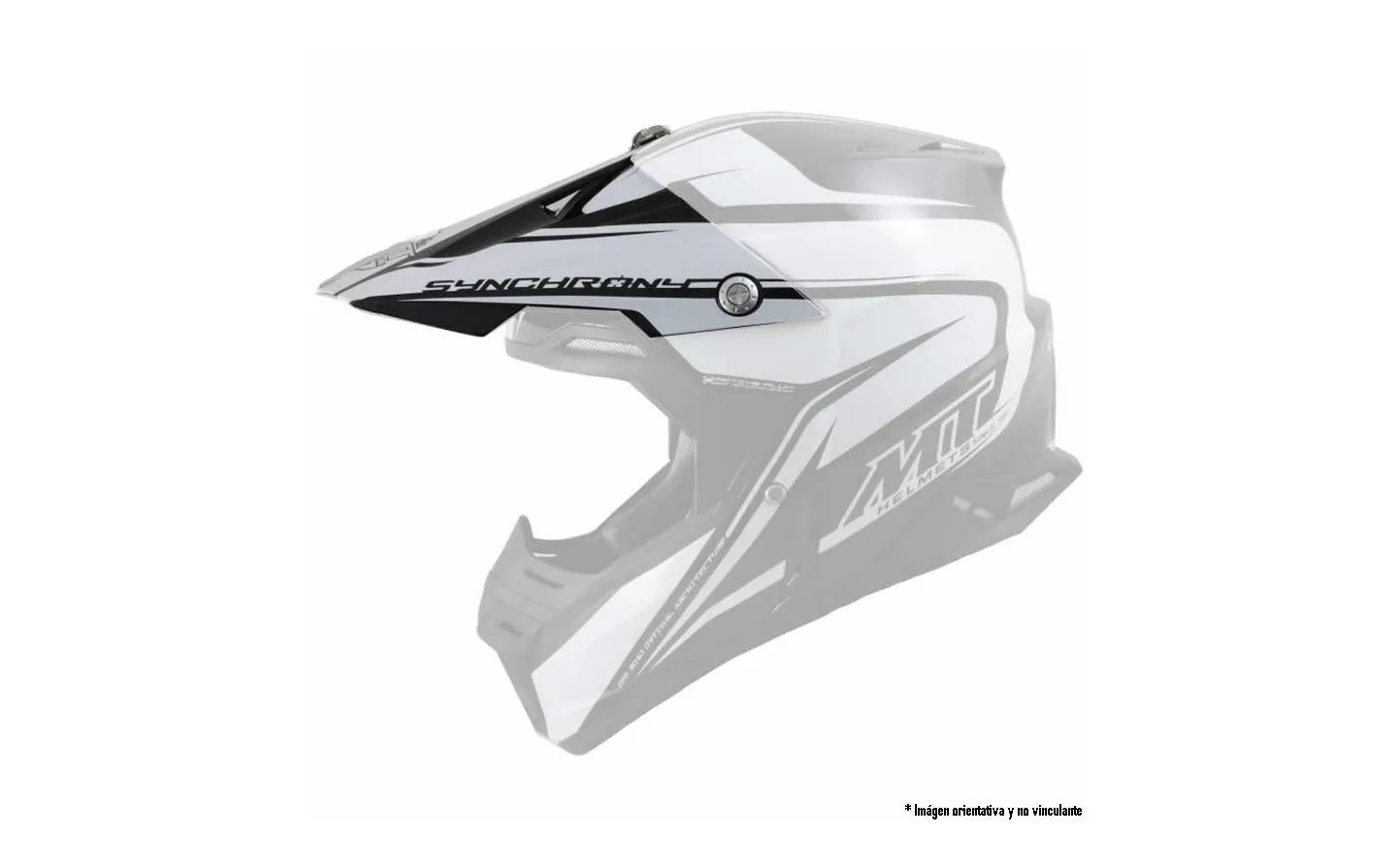 Visera Casco Mt Synchrony Steel Negra/Blanca/Naranja Brillo