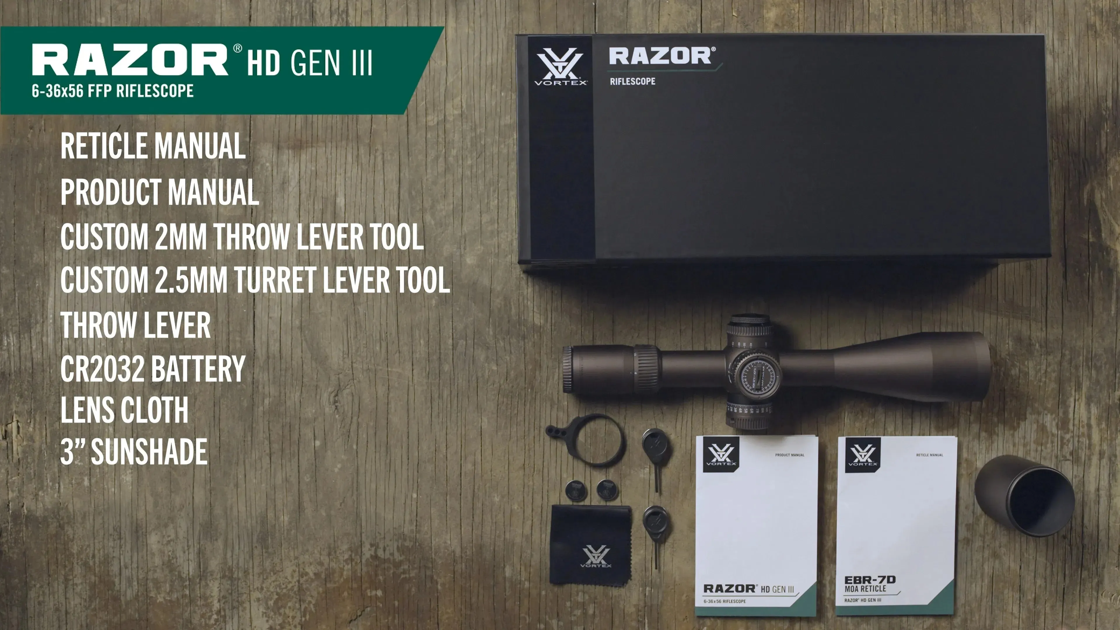 VISOR RIFLE VORTEX RAZOR HD GEN III 636X56 FFP