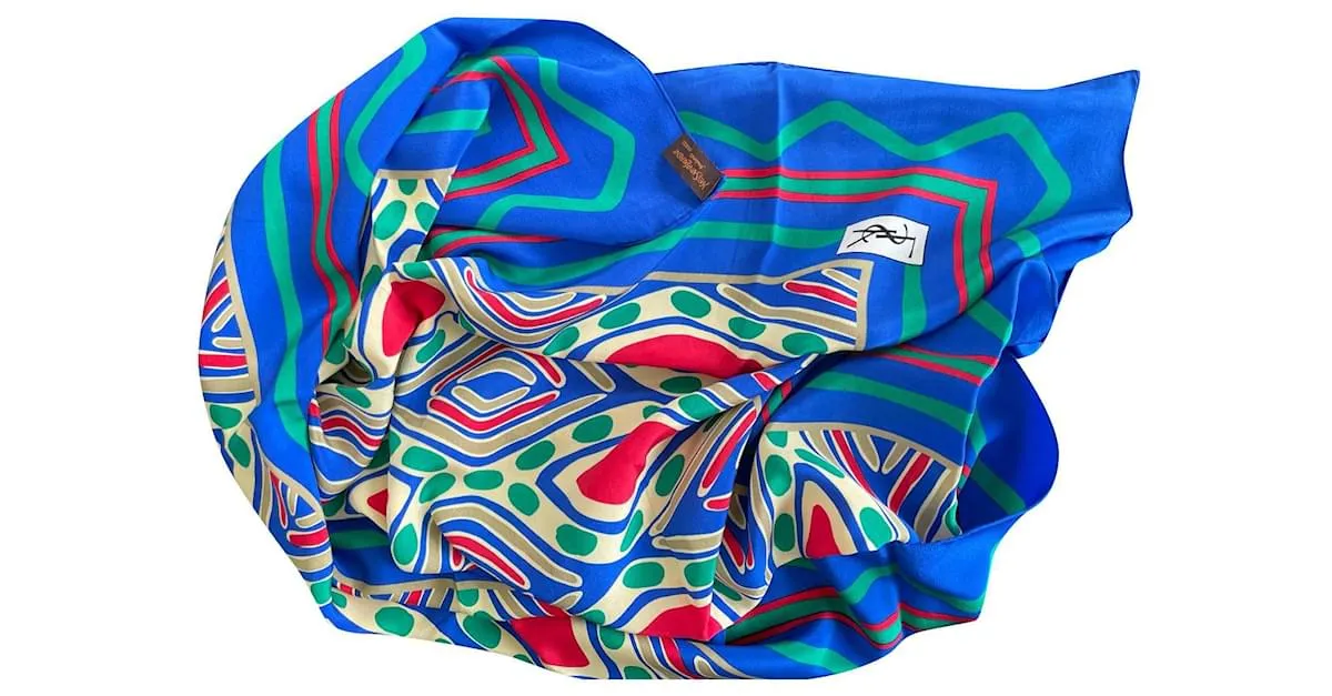 Yves Saint Laurent Bufanda de seda Multicolor 