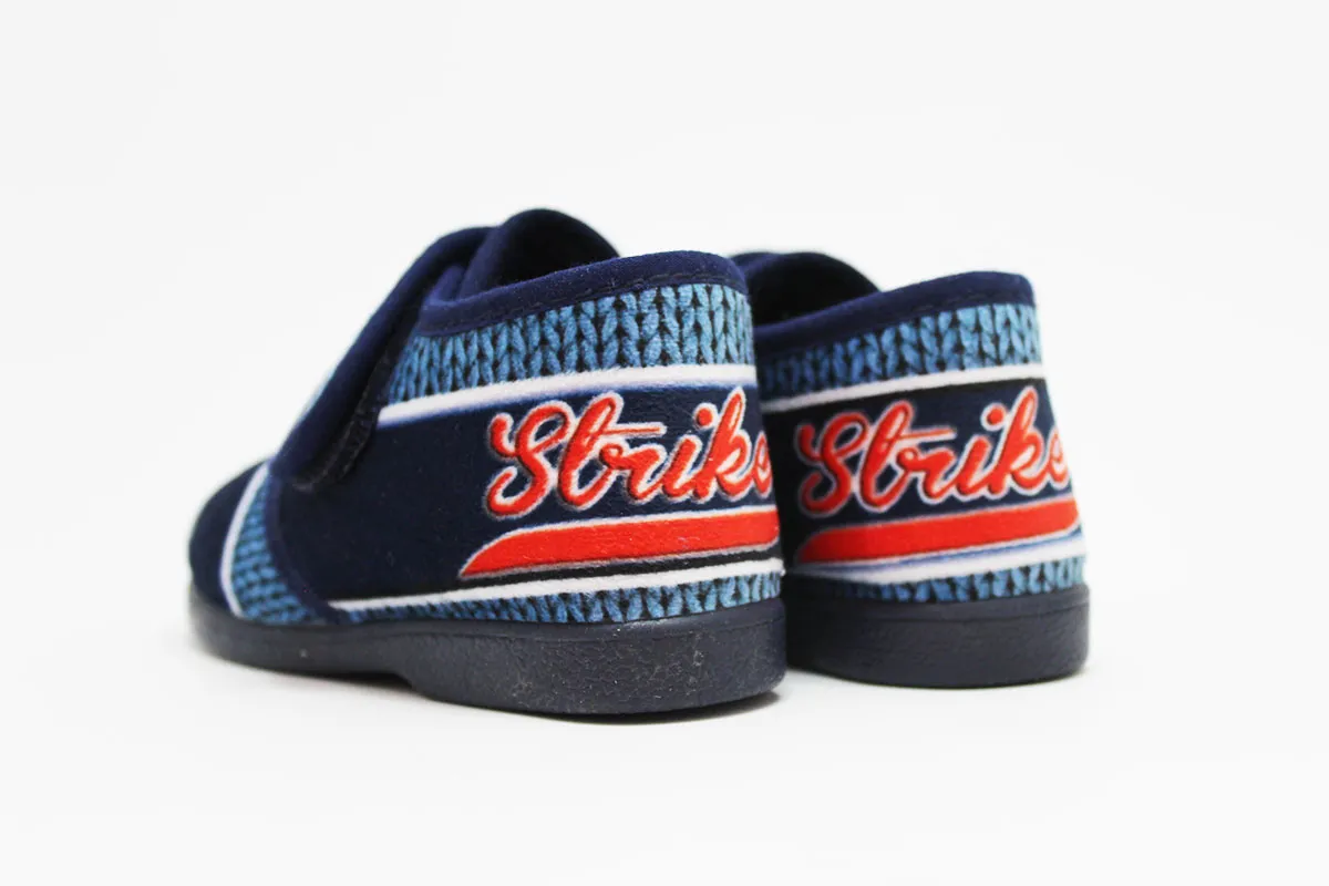 Zapatilla casa estampado azul niño